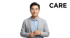 치료 후 회복과 케어를 상징하는 남성 모델의 편안한 모습